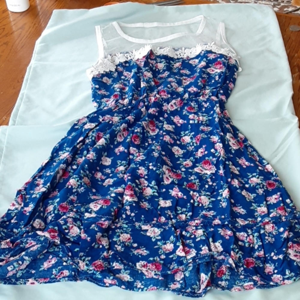 Blue floral summer dress